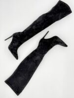 Stivale sopra al ginocchio Camoscio Nero - immagine 3