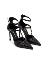 Albano - Dècolletè bordò scuro in pelle con cintuirini - immagine 3